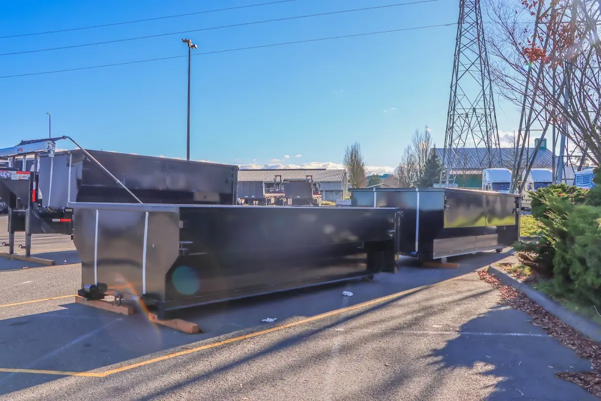 Roll-off dumpster ready for waste disposal at job site for 40 Yard Dumpster Rental in Deming